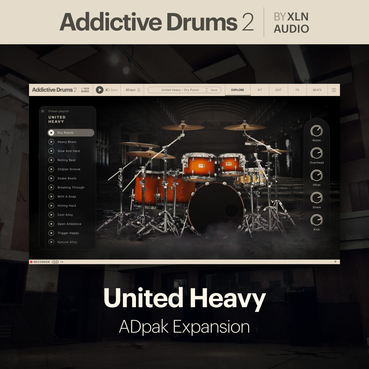 Addictive Drums 2: United Heavy ADpak - MeinMic - Professional Audio ...