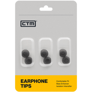 CTM (Flexi Tips) Isolating replacement Earphone Foam tips Combo 3 pair